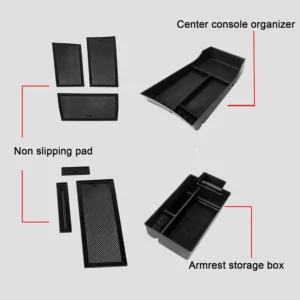 Center Console Organizer Compatible with Nissan Rogue 2021-2025 2026 Armrest Storage Box Insert Tray Interior Secondary Accessories(2PCS Center Console Tray) view 2