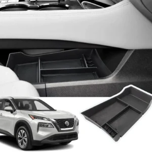 Center Console Organizer Compatible with Nissan Rogue 2021-2025 2026 Armrest Storage Box Insert Tray Interior Secondary Accessories(2PCS Center Console Tray)