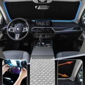 EcoNour Windshield Sunshade Compatible for Nissan Ariya 2023 2024 2025, Sun Visor for Front Windshield & Window Sun Shade Cover, UV Heat Blocker & Protector, Car Accessories view 3