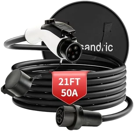 EV Charger Extension Cable 21FT 50A Level 2 - Heavy Duty J1772 Extension Cord, 240V Waterproof 8 Gauge UL Certified EV Charging Extension Cord (21FT,50A)