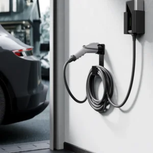 EV Charger Holder Wall Mount – J1772 Cable Organizer & Nozzle Holster with Storage Box for Electric Vehicle Charging view 2