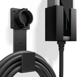 EV Charger Holder Wall Mount – J1772 Cable Organizer & Nozzle Holster with Storage Box for Electric Vehicle Charging