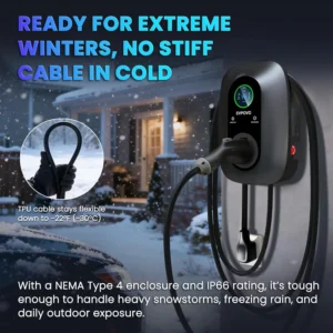 EV Charger Level 2 40 Amp - J1772 NEMA 14-50 Smart Electric Car Charger, NEMA Type 4 Waterproof, 25ft Cable, WiFi App Control, Outdoor Wall Mount EVSE, ETL & FCC Certified view 5