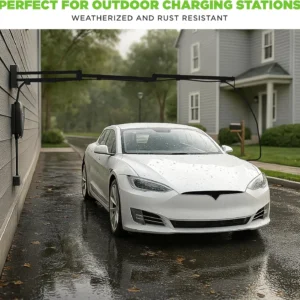 EV Charging Cable Holder - Extendable Arm Wall Mount for Electric Vehicle Charging Equipment - EV Charging Cable Organizer - EV Cable Holder - Made in USA - Black - 6-1/4' - No Holster view 6