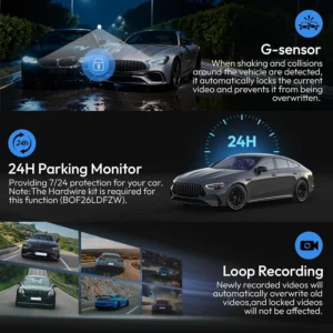 Front 4K Dash Cam for Ford Mustang Mach-E 2021 2022 2023 2024 2025 2026 GT Select Premium,OEM-Style,Loop Recording,G-Sensor,Built-in WiFi,64GB Card view 5