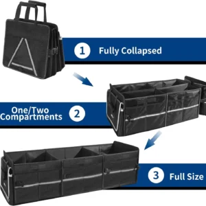 Front Trunk Organizer with Leakproof Cooler Bag for Tesla Model Y Model 3 2017-2025, Frunk Storage Collapsible Container Box Compatible with Front Rear Trunk Seats for Accessories, Black view 4