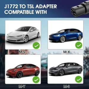 J1772 Charger Adapter Compatible Tesla Model 3/Y/X/S[Security Check ] 80 Amp / 240 AC-Compatible with SAE J1772 Charger[Only for Tesla Car] view 4