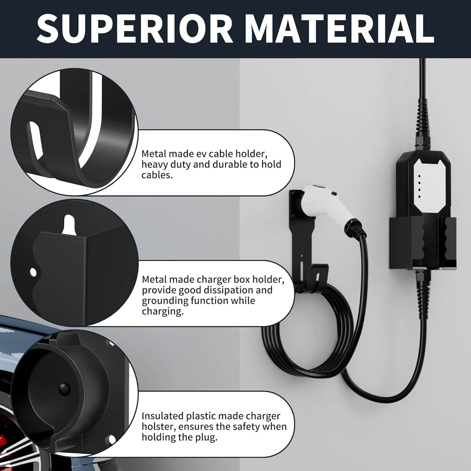 EV Charger Plug Holster for J1772 Connector