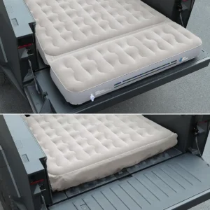 JOYTUTUS Truck Bed Air Mattress with 2 Pillows for Cybertruck Accessories Custom Fit Inflation Camping Air Bed with Built-in Pump & Carry Bag- Grey view 2