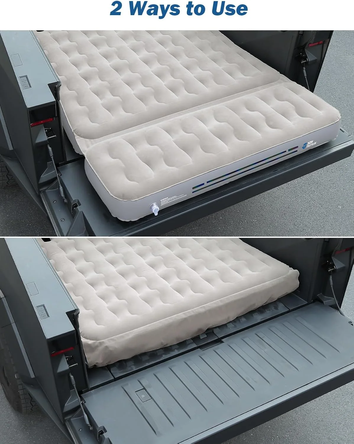 Cybertruck air mattress with extendable tailgate feature