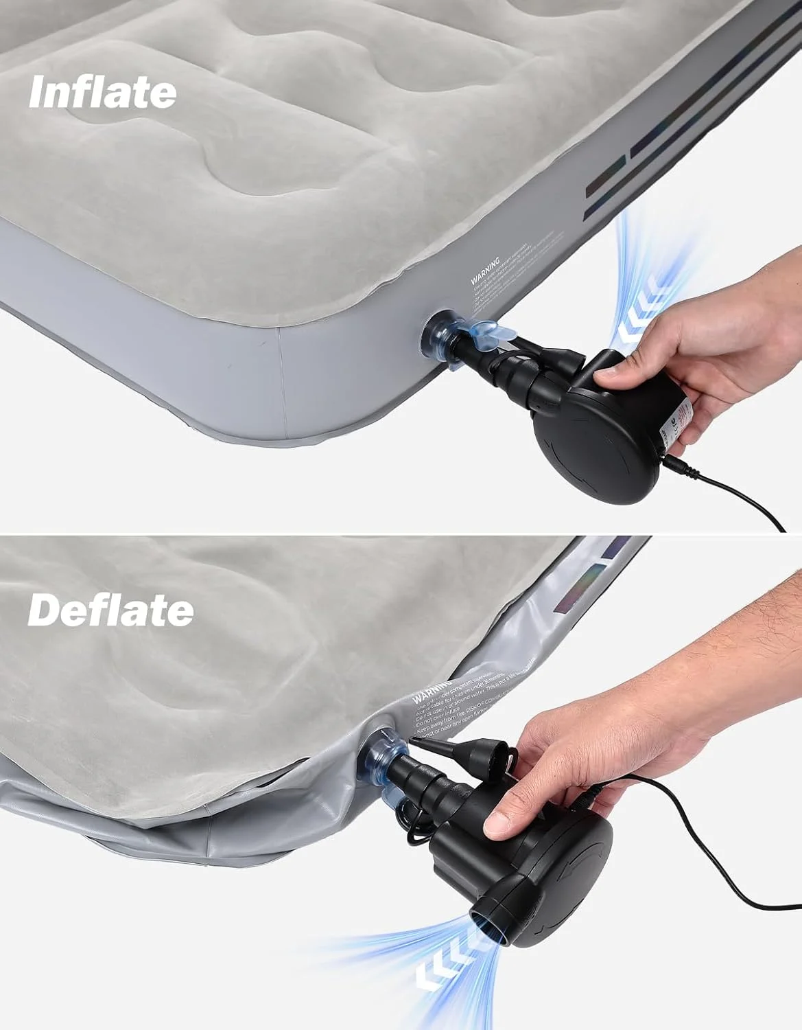 Included accessories for the truck bed air mattress: pillows, repair kit, carry bag