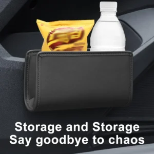 KHGUZ Car Seat Side Storage Pocket: Premium Leather Organizer view 4
