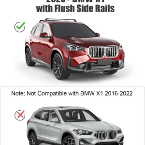 KINGGERI 300lbs Roof Rack Cross Bars - Compatible with BMW X1 U11 2023-2026 with Flush Side Rails, Lockable Heavy Duty Aluminum Roof Rails Crossbars Luggage Accessories Cargo Carrier view 2