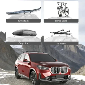 KINGGERI 300lbs Roof Rack Cross Bars - Compatible with BMW X1 U11 2023-2026 with Flush Side Rails, Lockable Heavy Duty Aluminum Roof Rails Crossbars Luggage Accessories Cargo Carrier view 7