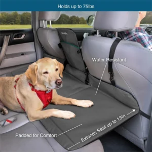 Kurgo Rover Backseat Bridge Dog Car Extender, Seat Bridge for Dogs, Padded Pet Car Barrier, Reversible, Water Resistant, Universal Fit, Up to 75 lbs view 4