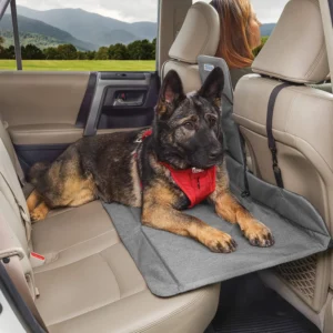 Kurgo Rover Backseat Bridge Dog Car Extender, Seat Bridge for Dogs, Padded Pet Car Barrier, Reversible, Water Resistant, Universal Fit, Up to 75 lbs