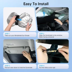 KUST Windshield Sun Shade for Audi Q4 E-tron Custom Fit Sun Visor view 6