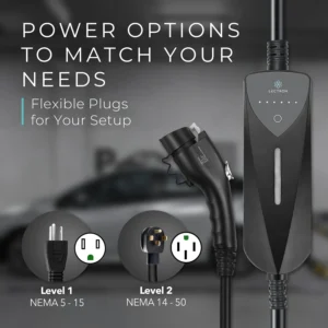 Lectron Level 1/2 (8A - 40A) J1772 Portable EV Charger - Dual-Level Electric Vehicle Charging Station with NEMA 14-50/5-15 Plug - Compatible with All J1772 EVs view 2