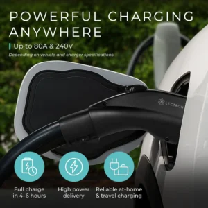 Lectron NACS to J1772 EV Charging Adapter - Compatible with Tesla Wall Connectors, Destination Chargers, & Mobile Connectors (80A, 240V) - for J1772 Electric Vehicles - UL 2252 Certified (Black) view 3
