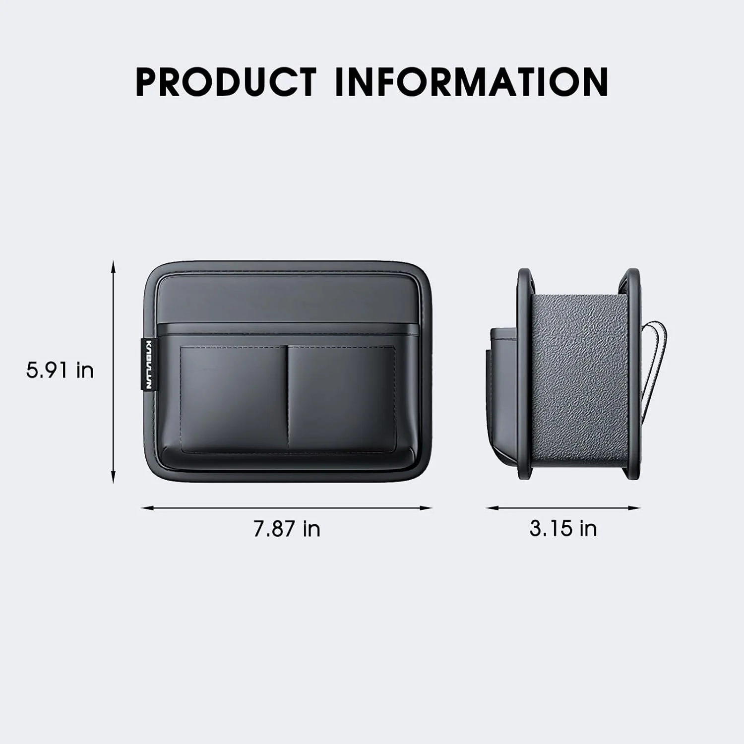LEIWOOR car door organizer filled with various items like a phone, wallet, sunglasses, and keys