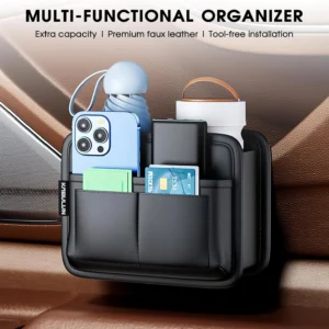 LEIWOOR Car Door Organizer & Cup Holder: Premium EV Interior Upgrade view 3