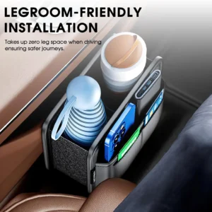 LEIWOOR Car Door Organizer & Cup Holder: Premium EV Interior Upgrade view 6