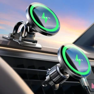 LISEN 15W MagSafe Car Mount Charger: Premium EV Wireless Charging view 1