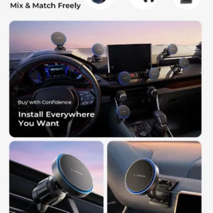 LISEN 15W MagSafe Car Mount Charger: Premium EV Wireless Charging view 2