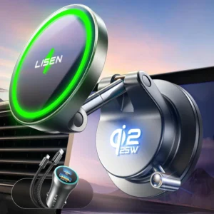 LISEN Qi2.2 25W MagSafe Car Mount Charger for All EVs view 1