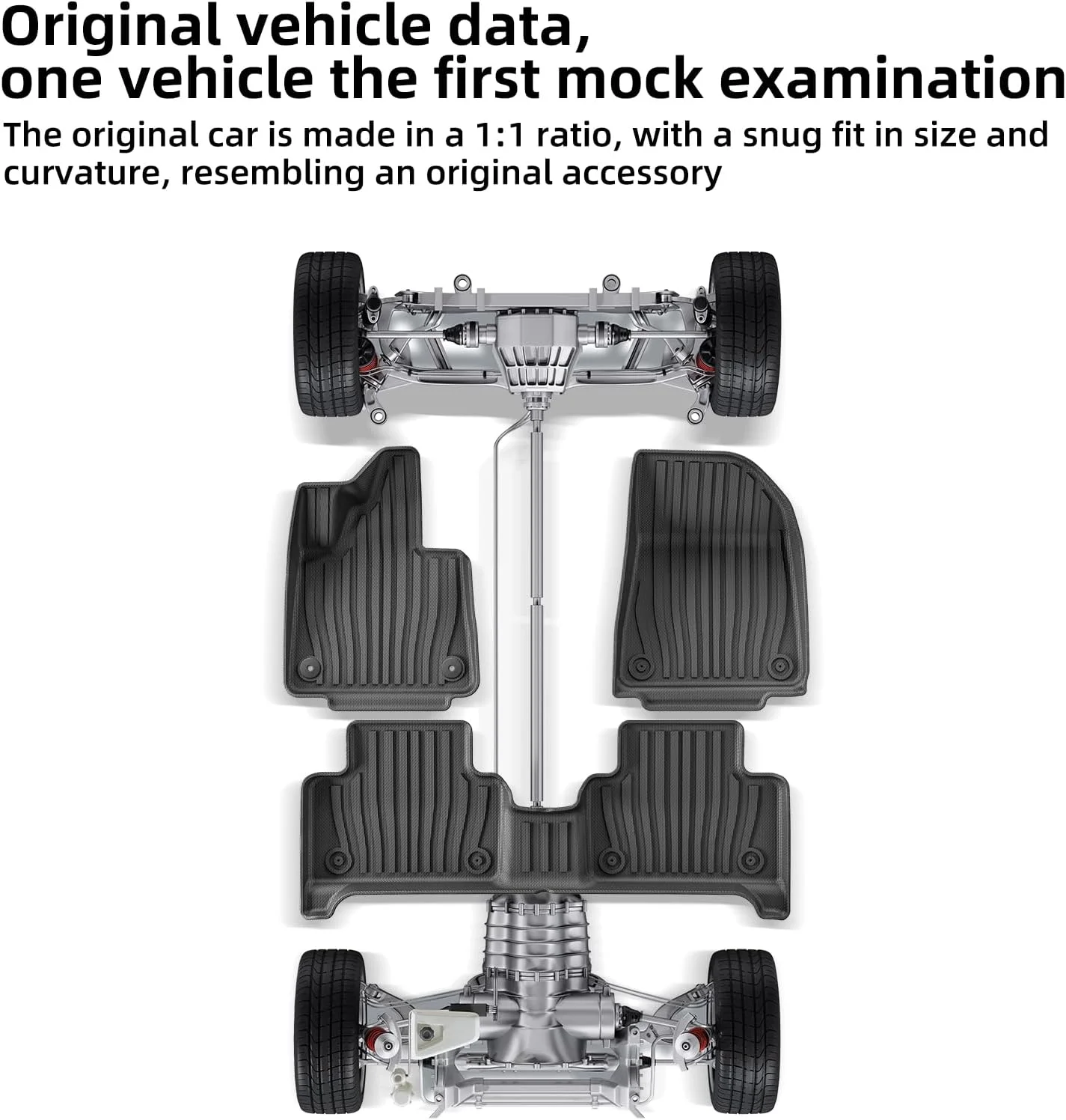 Underside of LUCKEASY Volvo EX30 floor mats showing anti-skid backing for secure placement