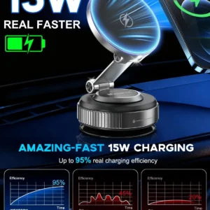 MagSafe Car Mount Charger: 15W Fast Magnetic Wireless Charging view 2