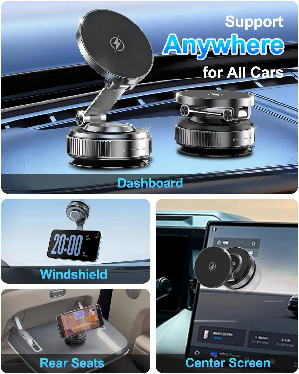 Device mounted securely on the MagSafe car mount charger while driving
