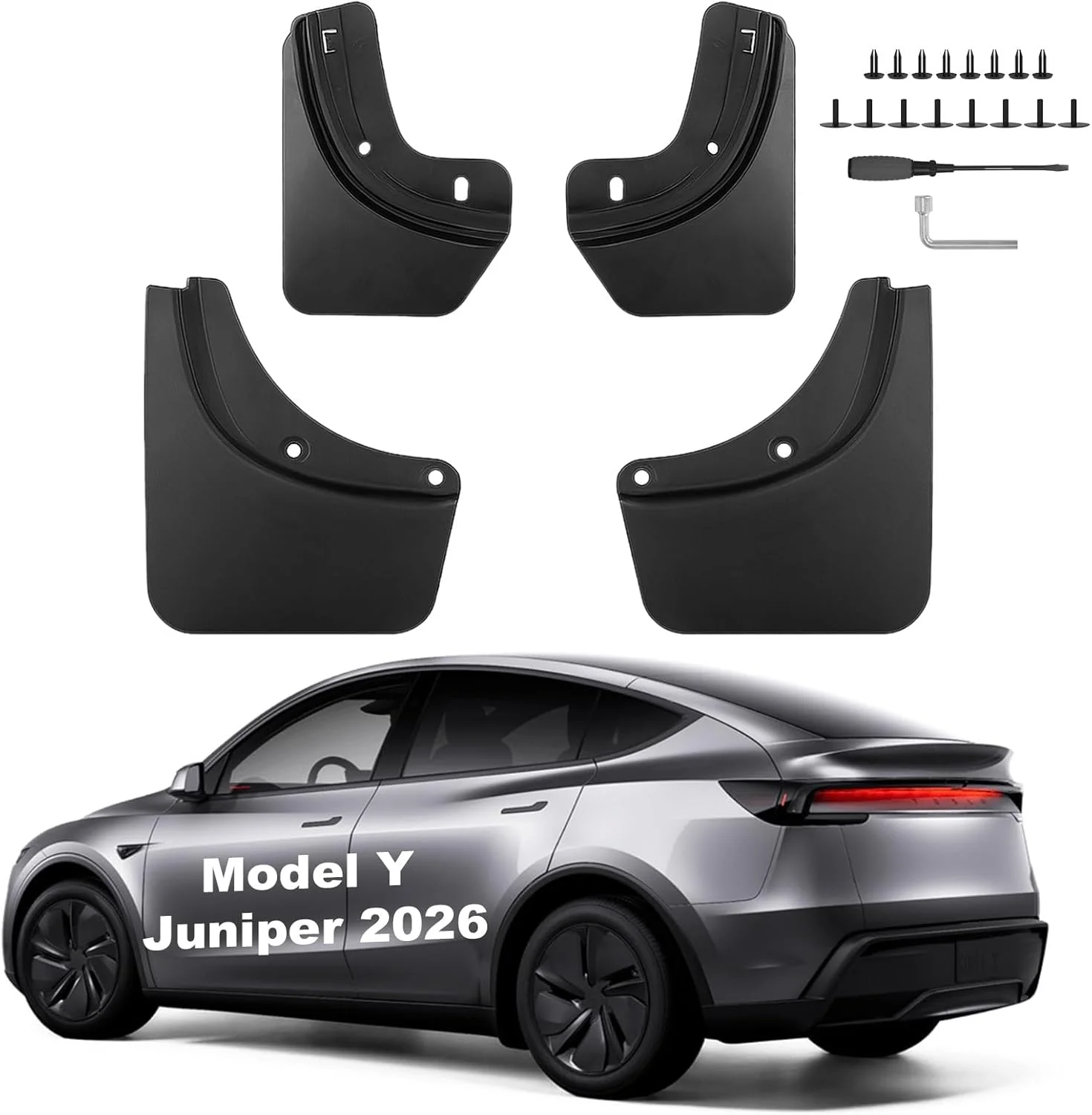 Tesla Model Y Juniper Mud Flaps - Front View