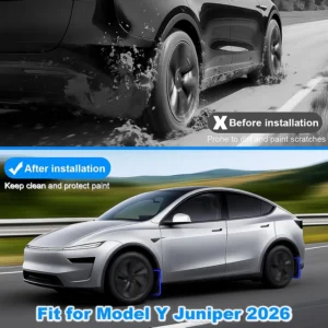 Mud Flaps for Tesla Model Y Juniper Accessories 2026 2025 OEM Version All-Weather Front and Rear Splash Guards 4 PCS, No Drilling Required view 2