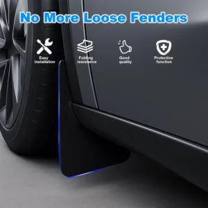 Mud Flaps for Tesla Model Y Juniper Accessories 2026 2025 OEM Version All-Weather Front and Rear Splash Guards 4 PCS, No Drilling Required view 7