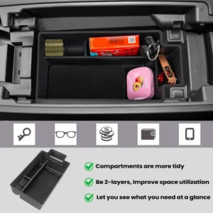 Neepiar Center Console Organizer: Universal EV Armrest Storage Tray view 3