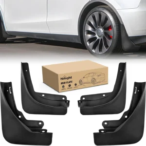 Nilight Mud Flaps for Tesla Model Y 2020 2021 2022 2023 2024 2025, No Drilling Precision Fit Exterior Accessories Heavy-Duty Splash Guards Protection, Front & Rear Set view 1