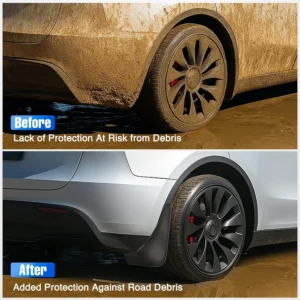 Nilight Mud Flaps for Tesla Model Y 2020 2021 2022 2023 2024 2025, No Drilling Precision Fit Exterior Accessories Heavy-Duty Splash Guards Protection, Front & Rear Set view 2