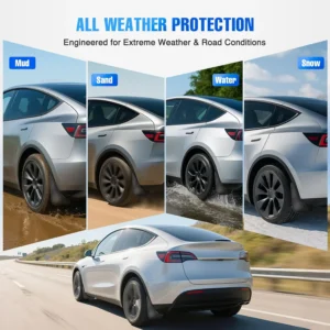 Nilight Mud Flaps for Tesla Model Y 2020 2021 2022 2023 2024 2025, No Drilling Precision Fit Exterior Accessories Heavy-Duty Splash Guards Protection, Front & Rear Set view 3