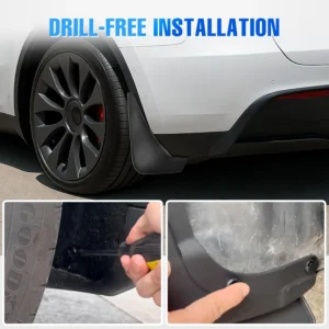 Nilight Mud Flaps for Tesla Model Y 2020 2021 2022 2023 2024 2025, No Drilling Precision Fit Exterior Accessories Heavy-Duty Splash Guards Protection, Front & Rear Set view 5