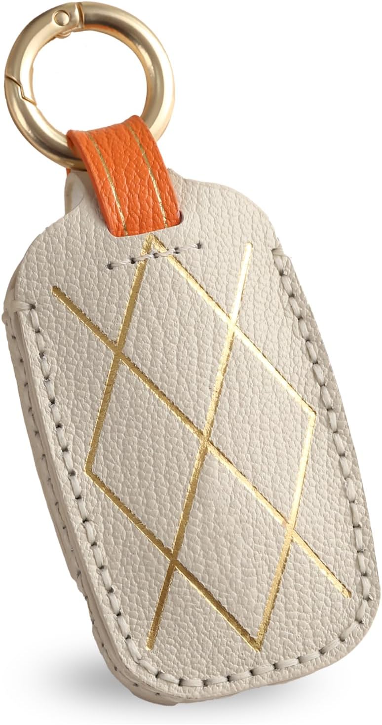 OLLEN NO-Screws Premium Leather Key Fob Cover for Genesis
