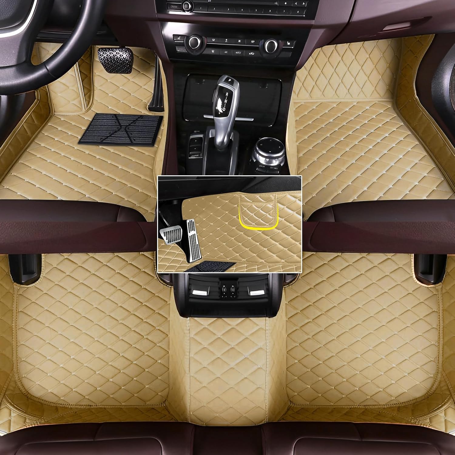 Premium Leather Car Floor Mats for Lucid Air