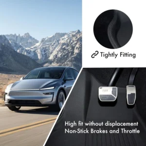 Premium TPE All-Weather Floor Mats for Tesla Model Y 2019-2026 Juniper with High Edges,1st & 2nd Row Waterproof Car Accessories, Pedal Safe Design, Easy to Clean view 4