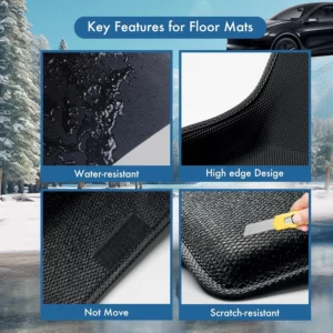 Premium TPE All-Weather Floor Mats for Tesla Model Y 2019-2026 Juniper with High Edges,1st & 2nd Row Waterproof Car Accessories, Pedal Safe Design, Easy to Clean view 7