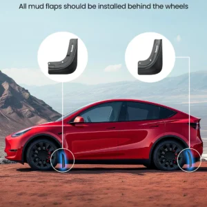 REEVAA Tesla Model Y Accessories - Mud Flaps [Protect Paint, No Drilling Required] All-Weather Splash Guard Body Kits for Model Y 2019-2024, Black (Set of 4) view 3