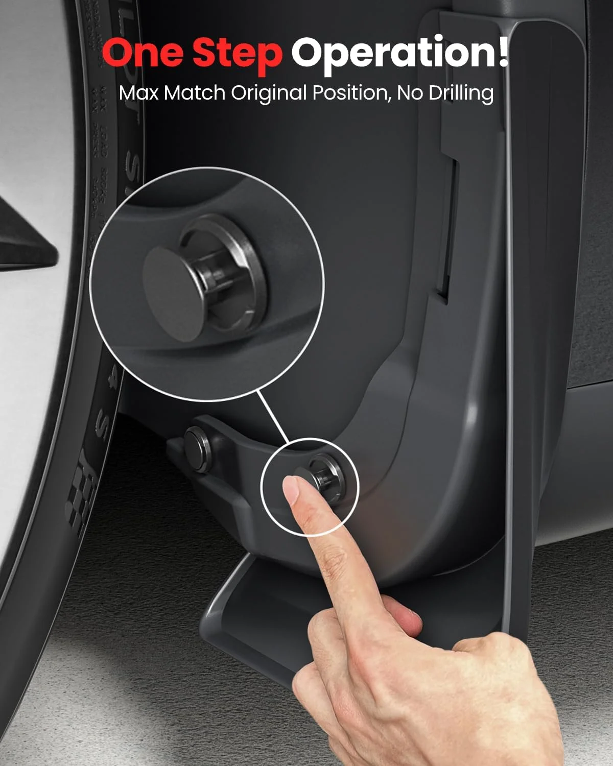 Detail of REEVAA Mud Flaps clip system