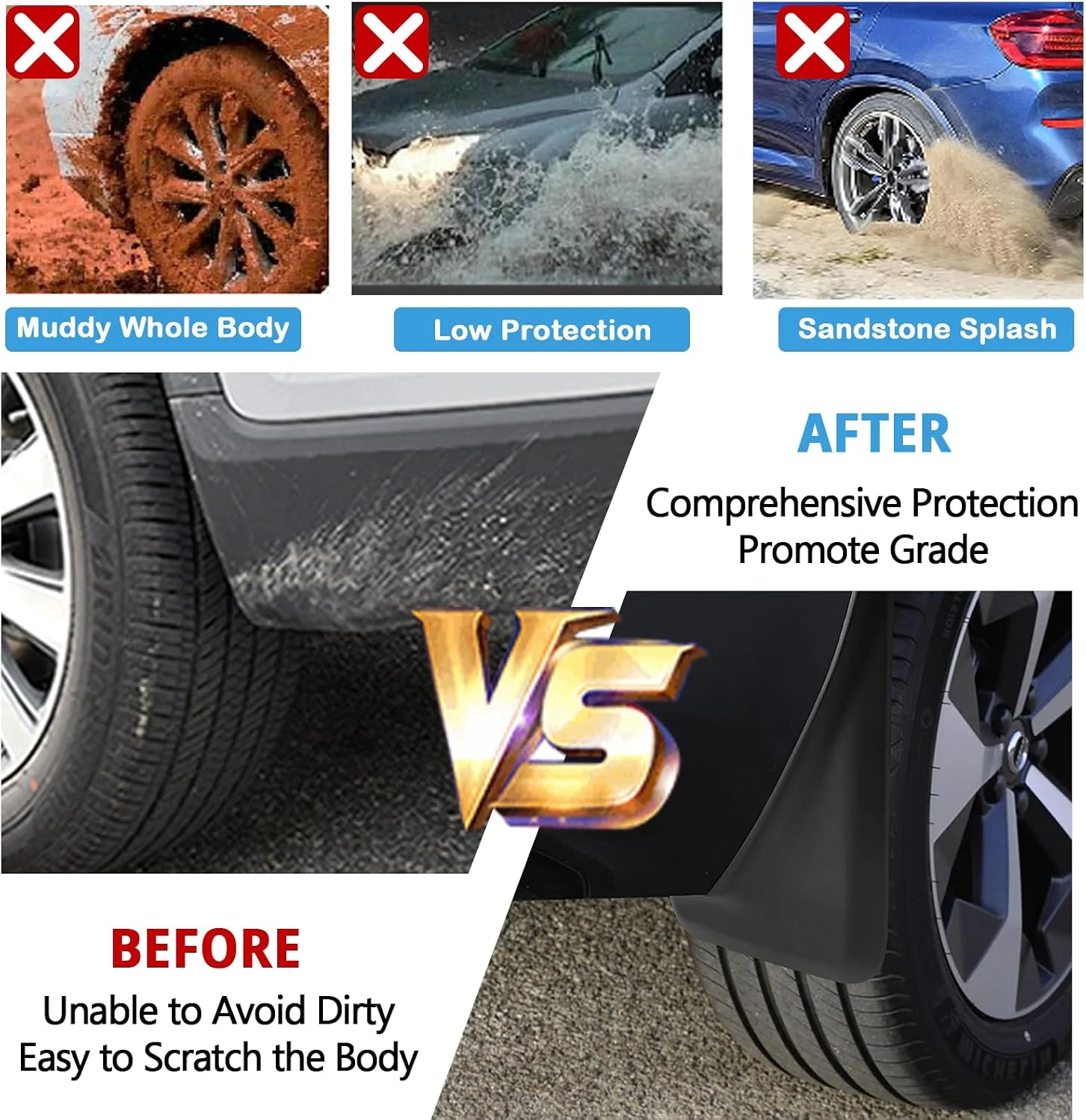 Ruiya Universal EV Mud Flaps hardware and instruction manual