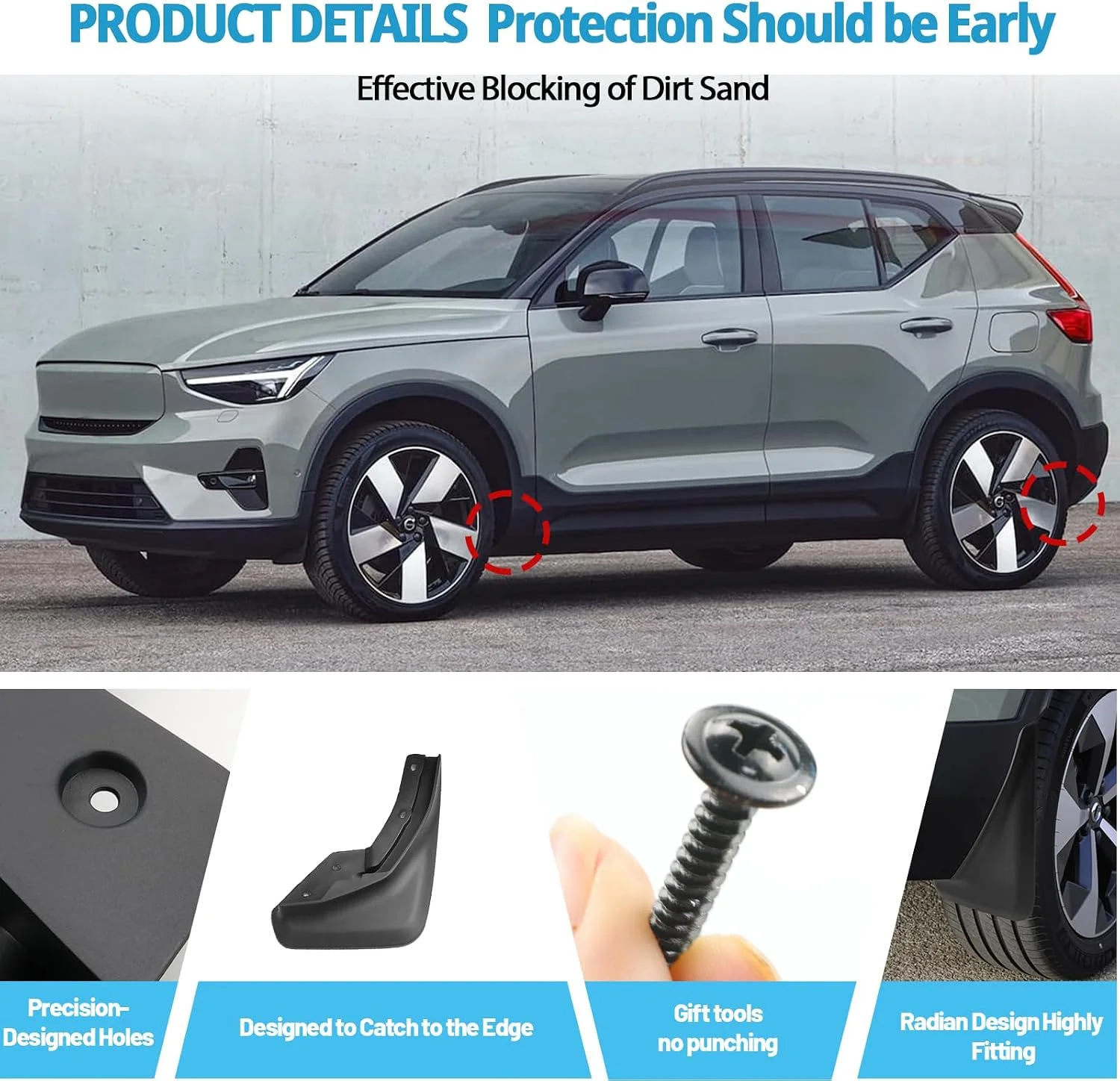 Ruiya EV mud flaps demonstrating flexibility and durability