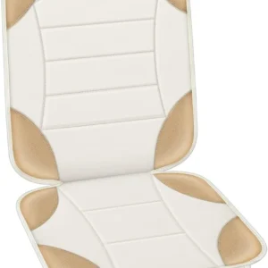 Sinvitron Car Seat Protector for Child Car Seat - Waterproof Non-Slip Leather Mat with 2 Mesh Pockets, Universal Seat Cover for Baby, Pets & Vehicles (1-Pack, Off-White) view 1