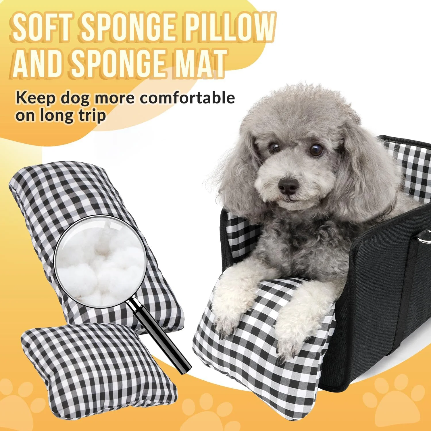 Diagram showing dimensions of SlowTon Console Dog Car Seat